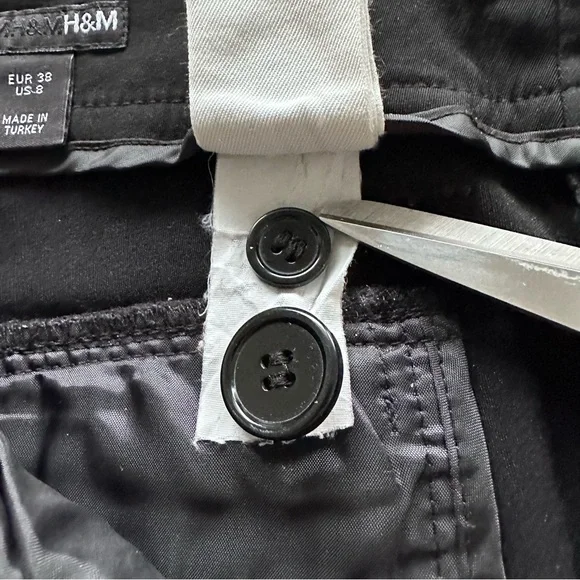 H&M Black Classic Straight Cropped Pants Size 8 Office Casual - Picture 11 of 13